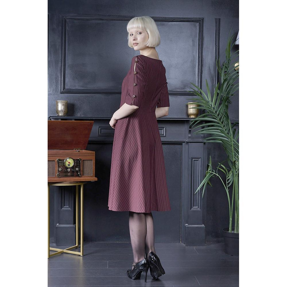 Banned - Michaella Flare Kleid - Bordeauxrot